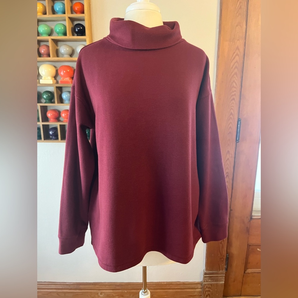 Lands’ End Waffle Knit Turtleneck